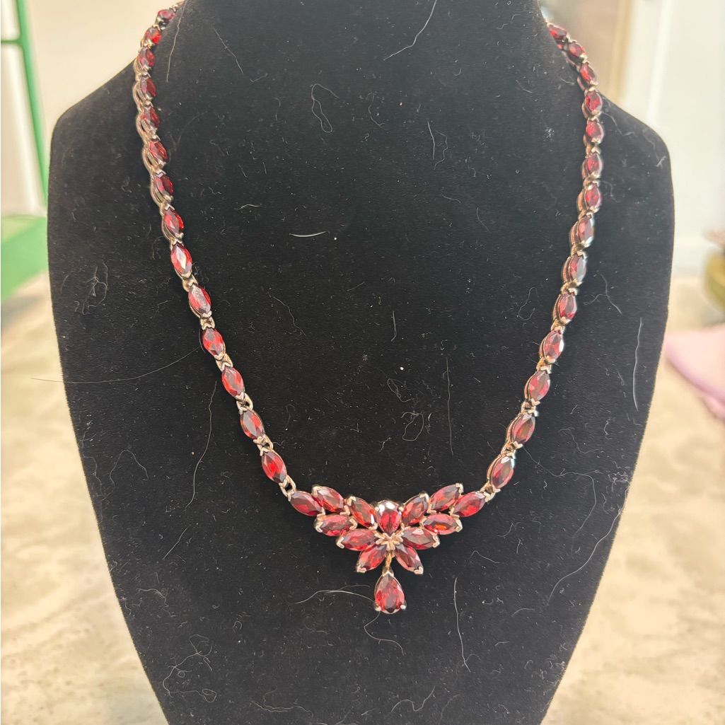 Nicky Butler Red Garnet Sterling Silver Necklace 175$